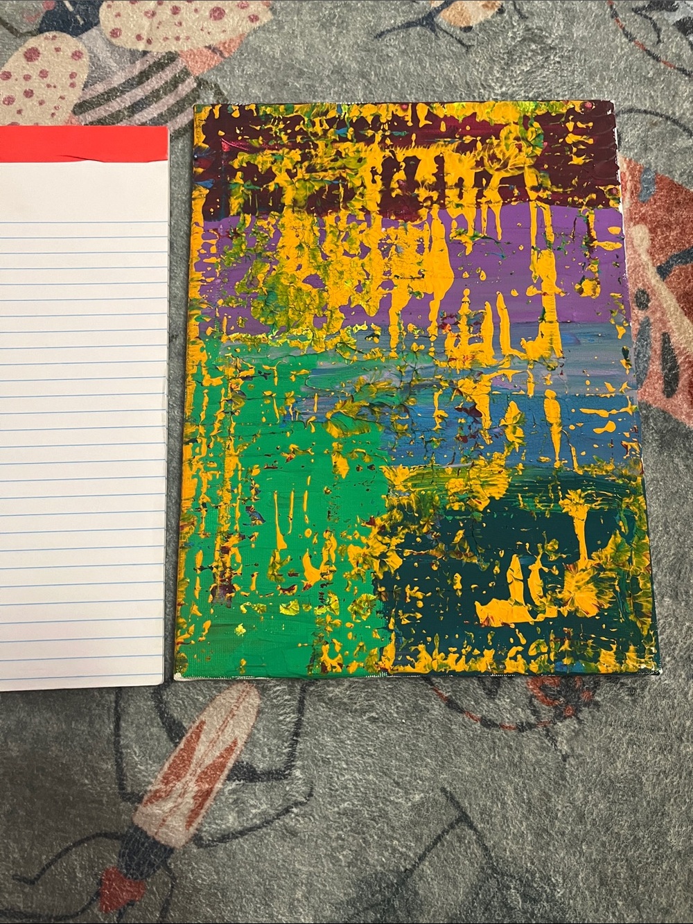 Artisan Abstract Hardcover Notebook in Green, Yellow & Purple